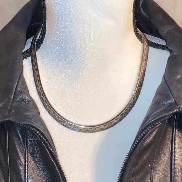 Jewelry - 14K & Sterling Silver Herringbone Necklace